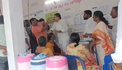 Andhra Pradesh MLA slapped a voter who asked him to queue up..